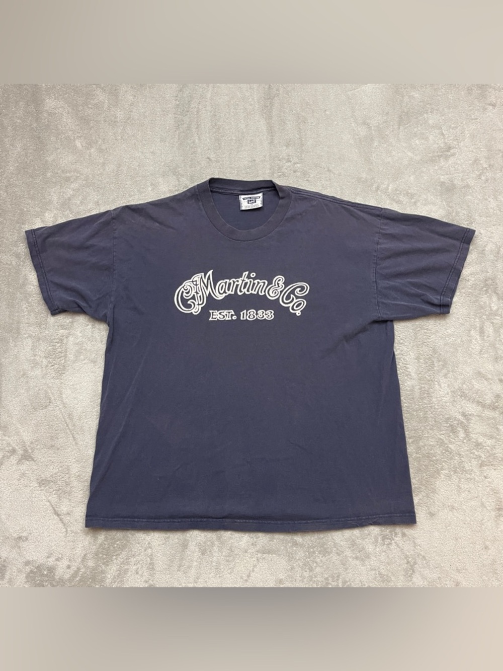 Vintage Martin Guitar Tshirt Blue Men's XL